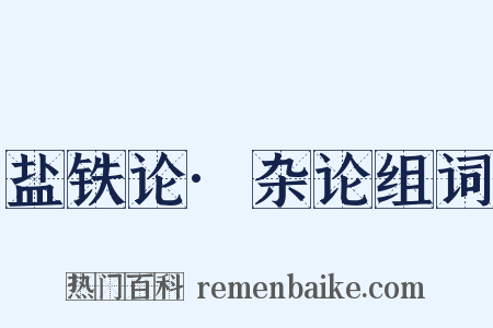 盐铁论·杂论组词是什么意思的图片